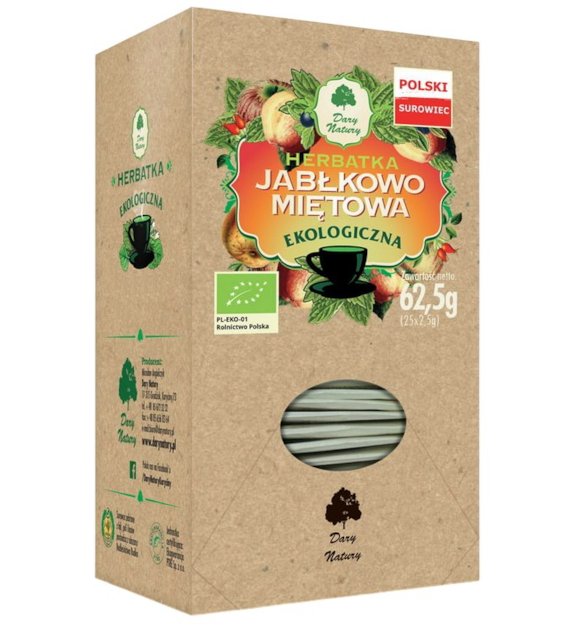 Herbatka Jabłkowo-miętowa BIO 25*2,5g DARY NATURY