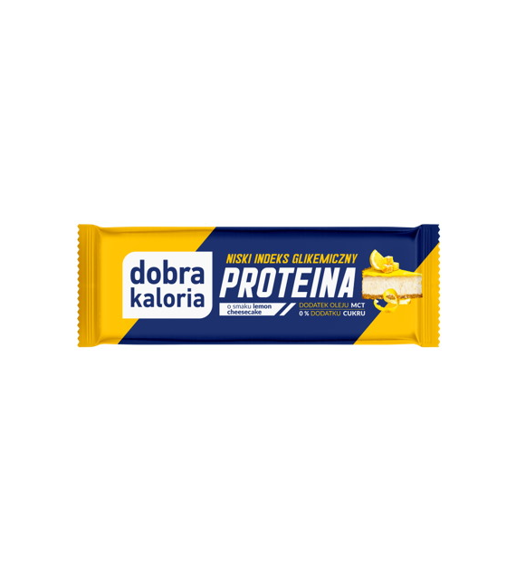 DOBRA KALORIA Baton PROTEINA z niskim IG o smaku lemon cheesecake + olej MCT 45g KUBARA