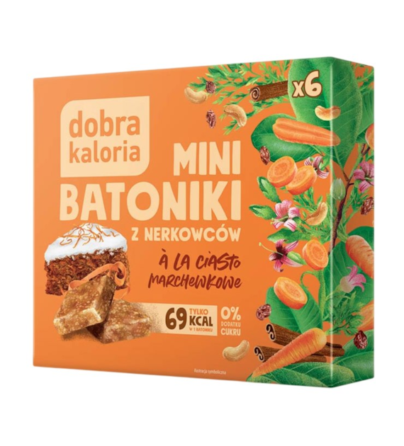 DOBRA KALORIA Mini batoniki a'la ciasto marchewkowe z nerkowców (6x17g) KUBARA