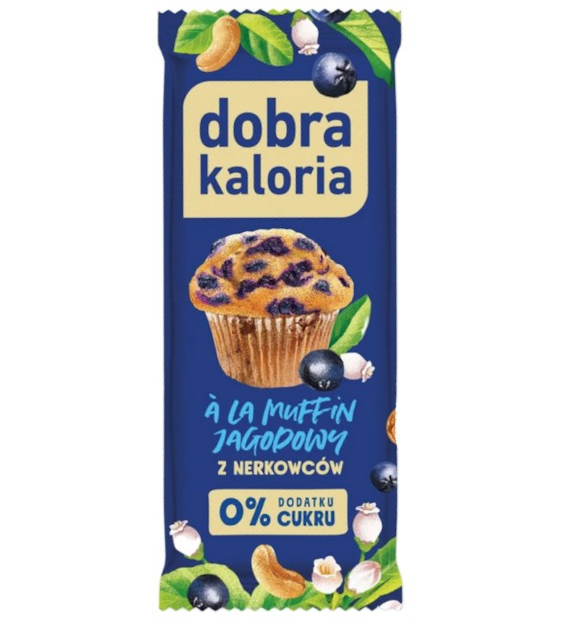 DOBRA KALORIA Baton z nerkowców a'la muffin jagodowy 35g KUBARA