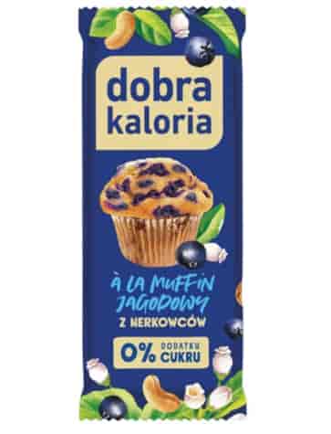 DOBRA KALORIA Baton z nerkowców a'la muffin jagodowy 35g KUBARA
