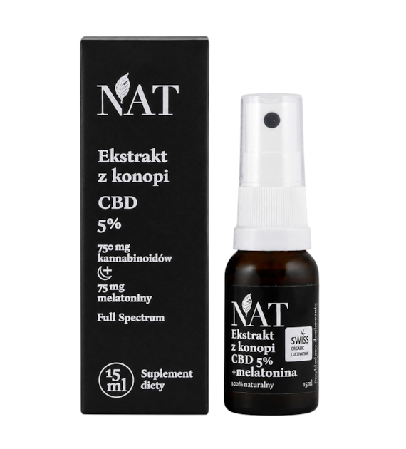 NAT Ekstrakt z konopi Full Spectrum 5% CBD + melatonina 15ml aerozol