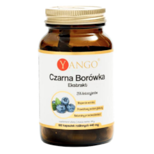 YANGO Czarna borówka ekstrakt - 25% antocyjanów 350mg, 100 kaps.