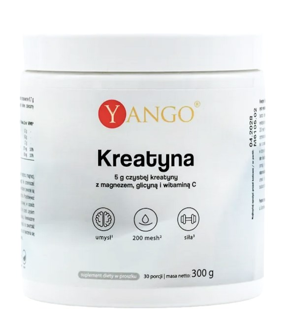 YANGO Kreatyna 200 Mesh z magnezem, glicyną i witaminą C 300g