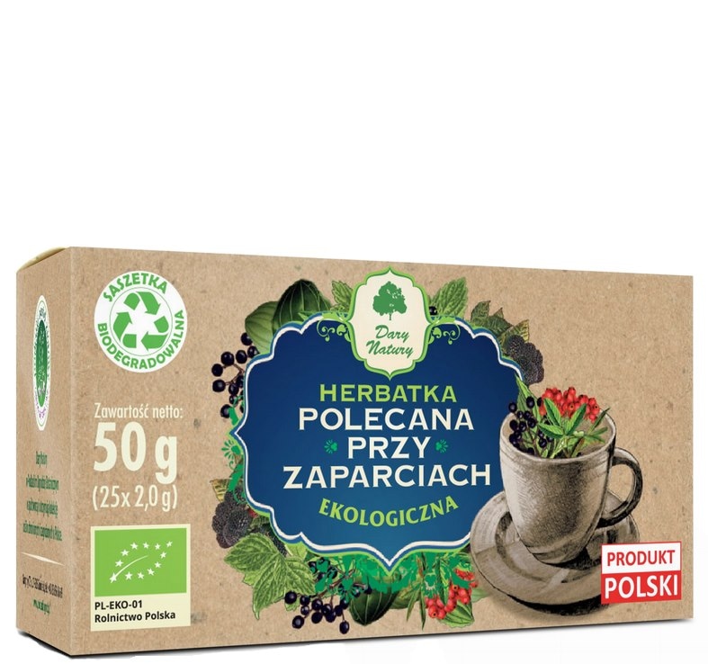 Herbatka Polecana przy Zaparciach fix BIO 25*2g DARY NATURY