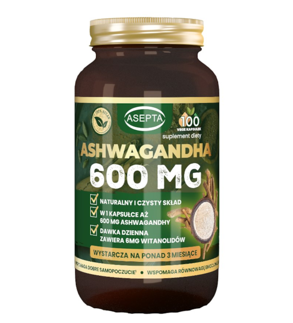 ASEPTA Ashwagandha ekstrakt 600mg, 100 kaps.