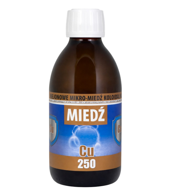 Mikro-Miedź koloidalna Cu250 25ppm 300ml PRO AKTIV