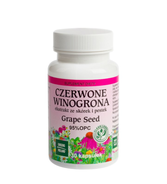 Czerwone winogrona ekstrakt 95% OPC 30kaps. GINSENG POLAND