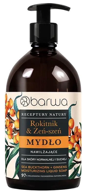 Mydło w płynie rokitnik i żeń-szeń nawilżające 480ml BARWA RECEPTURY NATURY