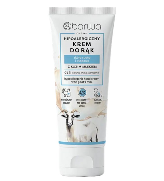 Hipoalergiczny krem do rąk z kozim mlekiem 75ml BARWA