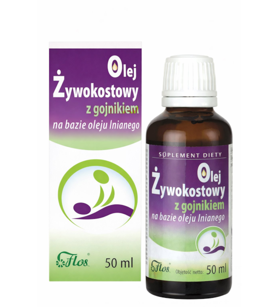 Olej żywokostowy z gojnikiem na bazie oleju lnianego 50ml FLOS