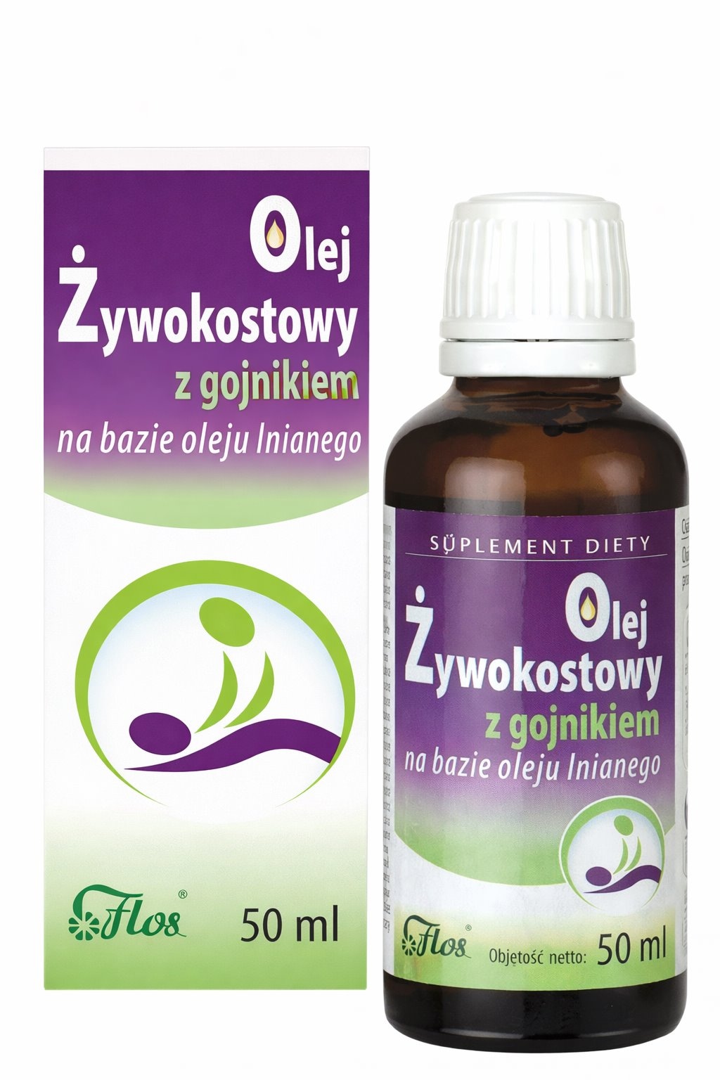 Olej żywokostowy z gojnikiem na bazie oleju lnianego 50ml FLOS