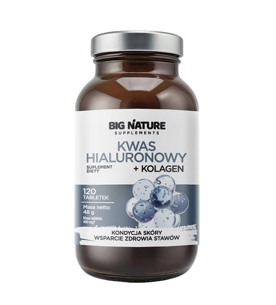 BIG NATURE Tabletki Kwas hialuronowy+ Kolagen 120 tabl.