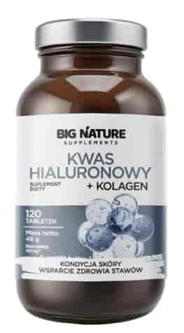 BIG NATURE Tabletki Kwas hialuronowy+ Kolagen 120 tabl.