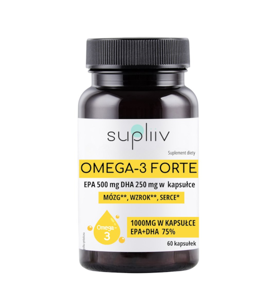 Omega-3 Forte 1000mg EPA 500mg, DHA 250mg w 1 kapsułce 60kaps. SUPLIIV