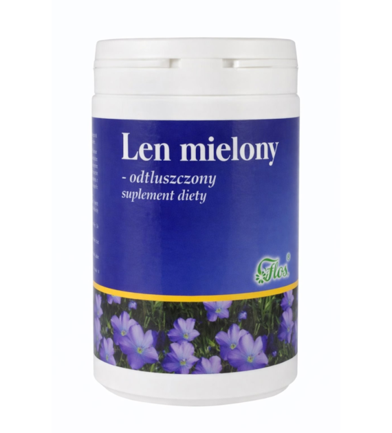 Len mielony odtłuszczony 200g - suplement diety FLOS
