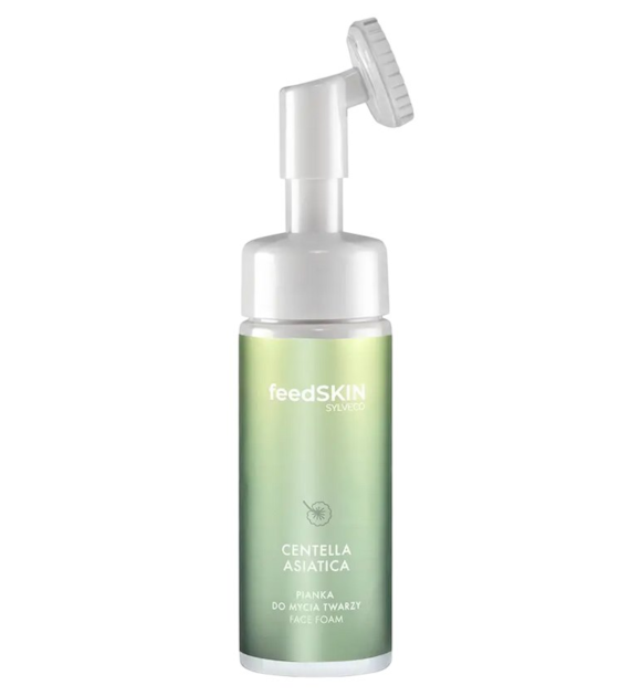 feedSKIN Pianka do mycia twarzy z wąkrotą azjatycką 150ml butelka ze szczoteczką silikonową SYLVECO
