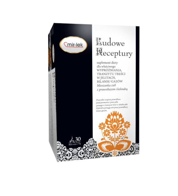 LUDOWE RECEPTURY wypróżnianie, tranzyt treści w jelitach, bilans gazów 30 saszetek MIR-LEK