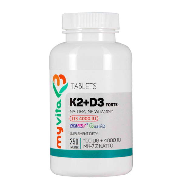 MyVita Witamina K2 100mcg + D3 4000 IU, 250tabl.