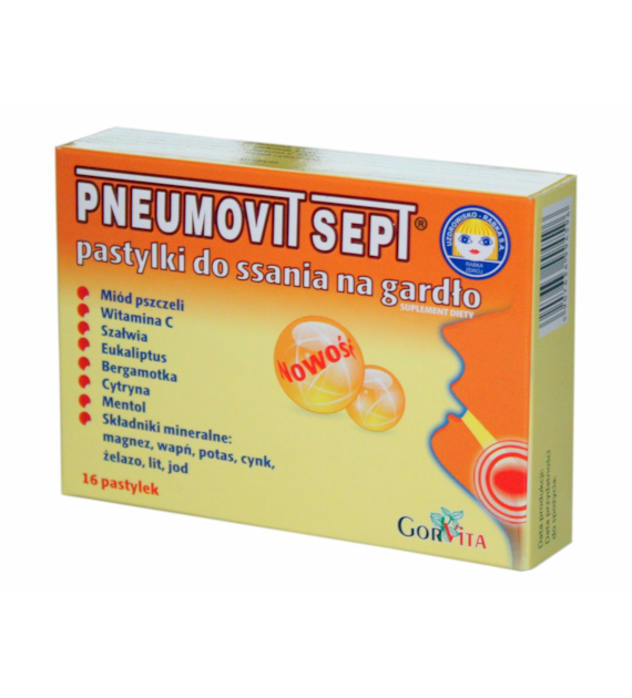 GORVITA Pneumovit sept pastylki na gardło x16