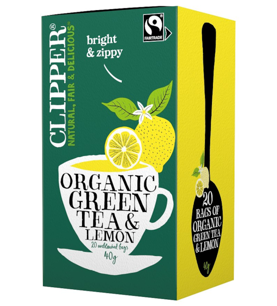 CLIPPER Herbata Zielona z cytryną FAIR TRADE BIO 20*2g