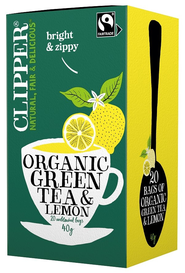 CLIPPER Herbata Zielona z cytryną FAIR TRADE BIO 20*2g
