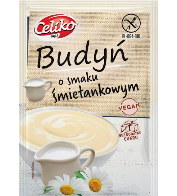 Budyń o smaku śmietankowym bezglutenowy bez dodatku cukru 40g CELIKO