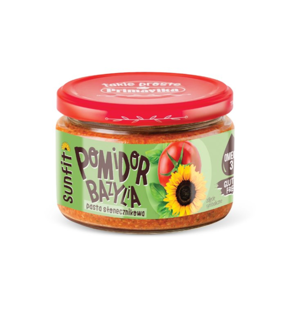 PRIMAVIKA Pasta słonecznikowa z pomidorami i bazylią 180g