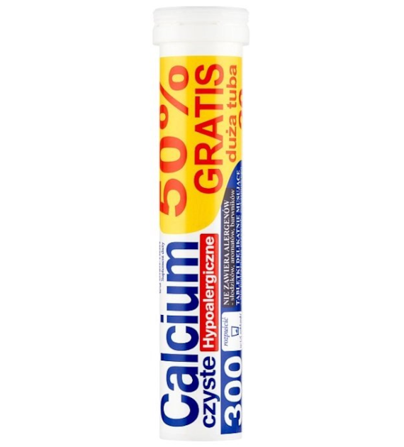 Calcium 300 hypoalergiczne 20 tabletek musujących UNIPHAR