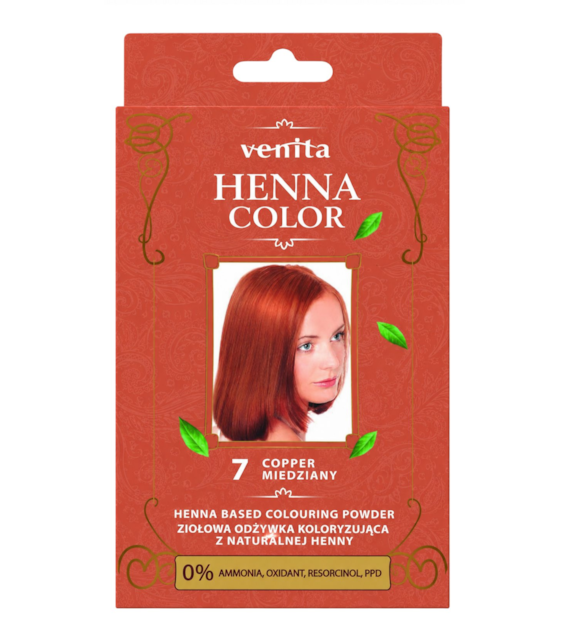 VENITA henna proszek nr 7 miedziany 25g - ziołowa odżywka koloryzująca