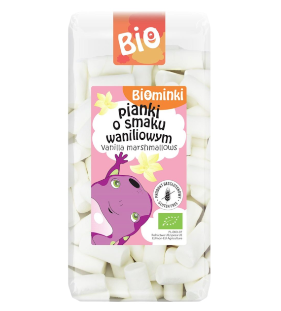 BIOMINKI Pianki o smaku waniliowym bezglutenowe BIO 100g