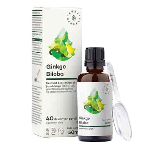 AURA HERBALS Ginkgo Biloba - ekstrakt w płynie 50ml - Miłorząb Japoński