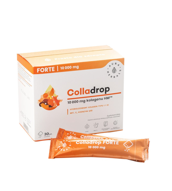AURA HERBALS Colladrop FORTE saszetki - kolagen morski 10000 mg, 30 sasz.