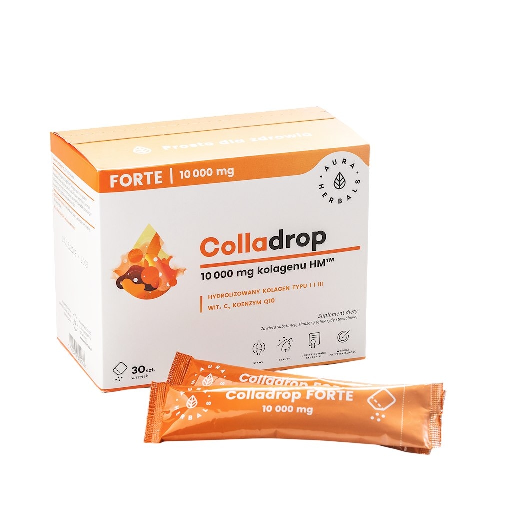 AURA HERBALS Colladrop FORTE saszetki - kolagen morski 10000 mg, 30 sasz.
