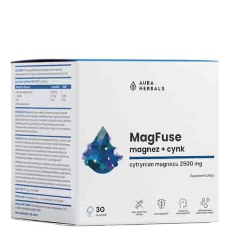 AURA HERBALS MagFuse magnez + cynk 30 saszetek
