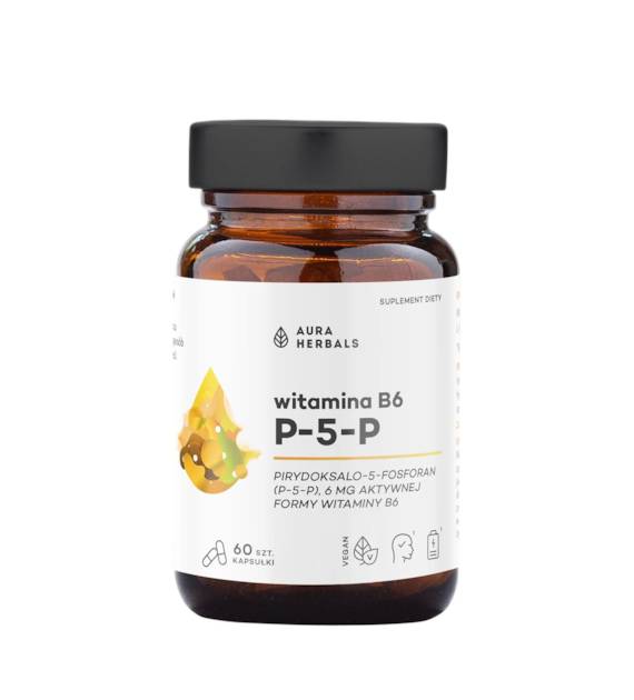 AURA HERBALS Witamina B6 P-5-P 6mg, 60 vkaps.