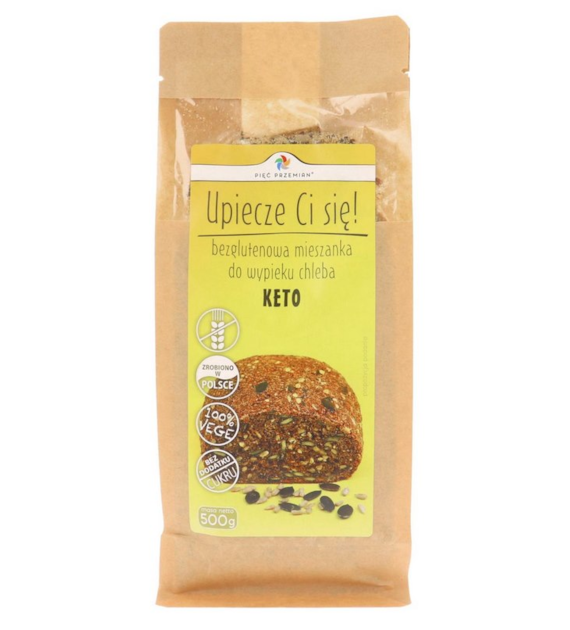 PIĘĆ PRZEMIAN Mieszanka do wypieku chleba KETO bezglutenowa 500g