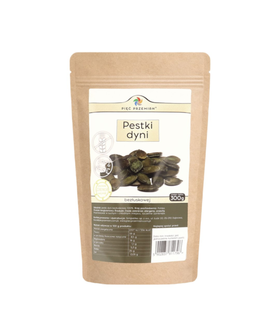 PIĘĆ PRZEMIAN Pestki dyni bezłuskowej polskie 300g