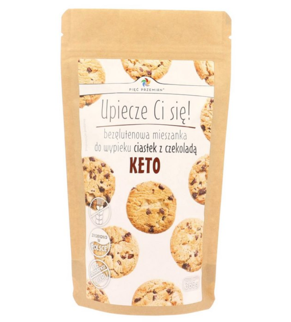 PIĘĆ PRZEMIAN Mieszanka na ciastka z czekoladą KETO bezglutenowa 365g
