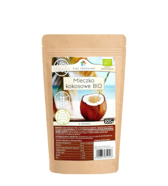 PIĘĆ PRZEMIAN Napój kokosowy w proszku BIO bezglutenowy 200g