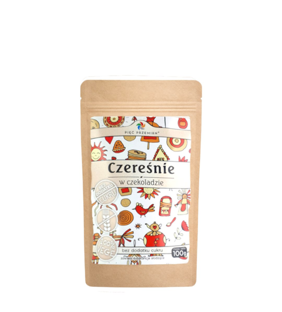 PIĘĆ PRZEMIAN Czereśnie w czekoladzie bez dodatku cukru 100g