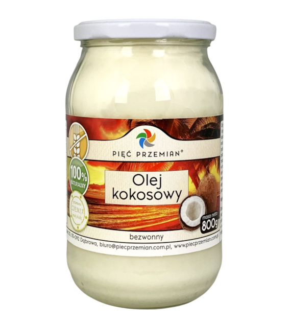 PIĘĆ PRZEMIAN Olej kokosowy bezwonny 800g