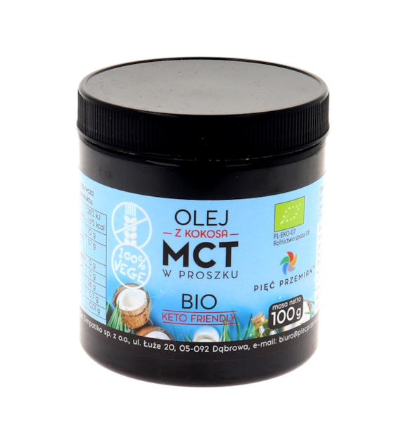 PIĘĆ PRZEMIAN Olej MCT z kokosa w proszku BIO 100g