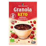 PIĘĆ PRZEMIAN Granola KETO malinowo-truskawkowa bezglutenowa BIO 250g