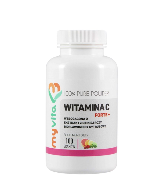 MyVita Witamina C FORTE+ proszek 100g - witamina C + bioflawonoidy + dzika róża