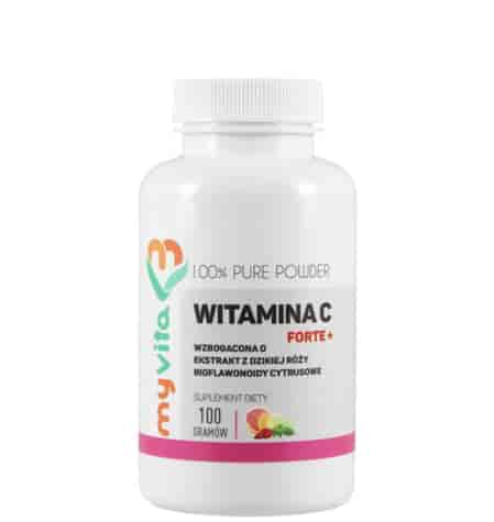 MyVita Witamina C FORTE+ proszek 100g - witamina C + bioflawonoidy + dzika róża