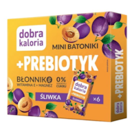 DOBRA KALORIA Mini batoniki +PREBIOTYK śliwka + błonnik, wit. E, magnez 6x17g KUBARA