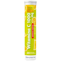 Witamina C 1000mg, 20 tabletek musujących bez dodatku cukru STARPHARMA