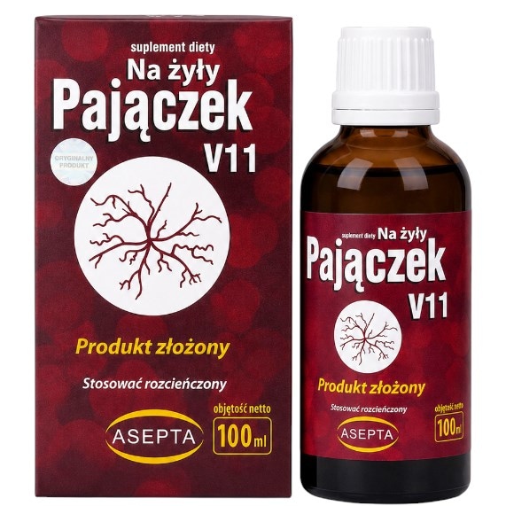 ASEPTA Pajączek V11 - krople na żyły 100ml