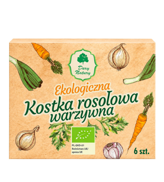 Kostka rosołowa warzywna BIO 6*10g DARY NATURY